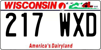 WI license plate 217WXD