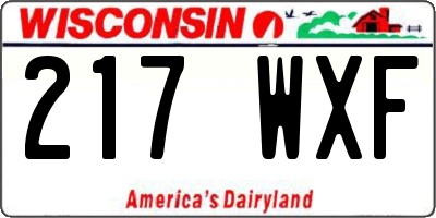 WI license plate 217WXF