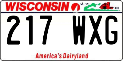 WI license plate 217WXG