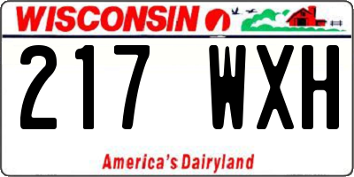WI license plate 217WXH