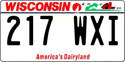 WI license plate 217WXI