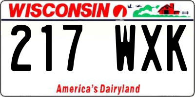WI license plate 217WXK
