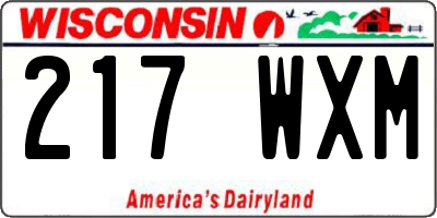 WI license plate 217WXM
