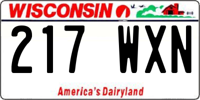 WI license plate 217WXN