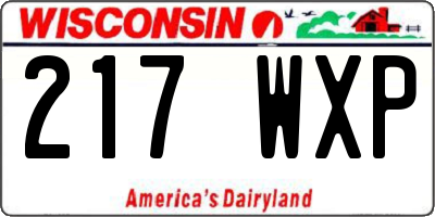 WI license plate 217WXP
