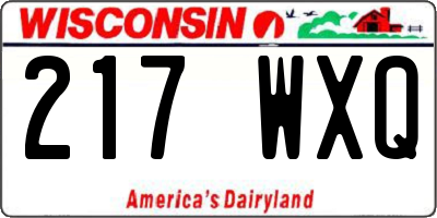 WI license plate 217WXQ