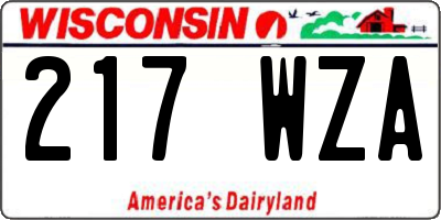 WI license plate 217WZA
