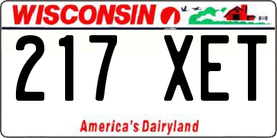 WI license plate 217XET