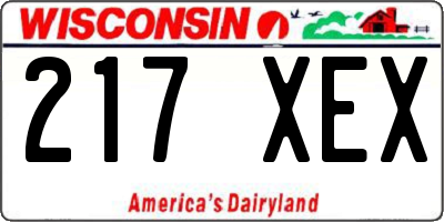 WI license plate 217XEX