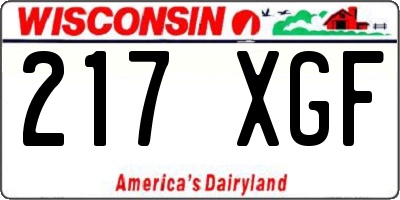 WI license plate 217XGF