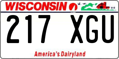 WI license plate 217XGU