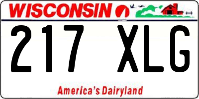 WI license plate 217XLG