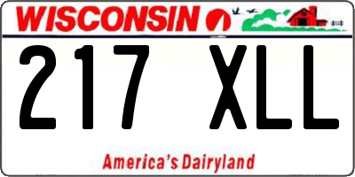 WI license plate 217XLL