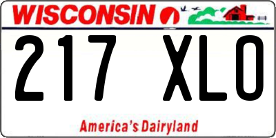 WI license plate 217XLO