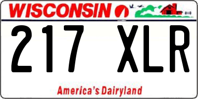 WI license plate 217XLR