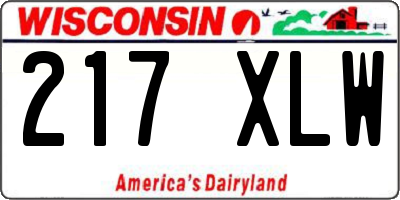 WI license plate 217XLW