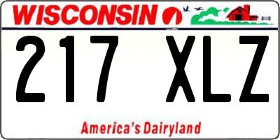 WI license plate 217XLZ