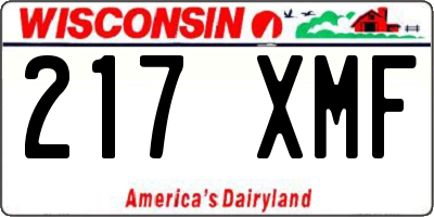 WI license plate 217XMF