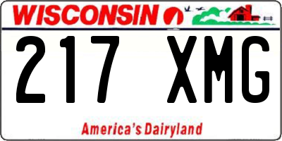 WI license plate 217XMG