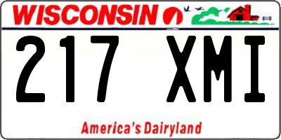 WI license plate 217XMI