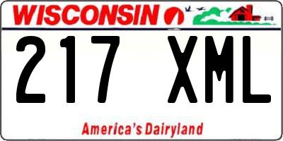 WI license plate 217XML