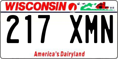 WI license plate 217XMN