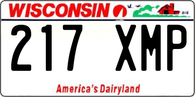 WI license plate 217XMP