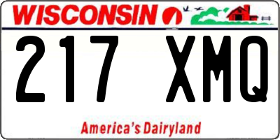 WI license plate 217XMQ