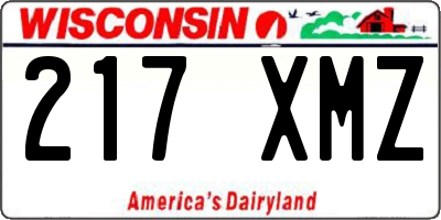 WI license plate 217XMZ