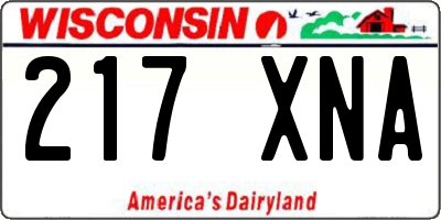 WI license plate 217XNA