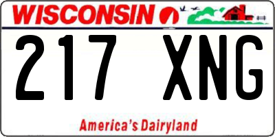 WI license plate 217XNG