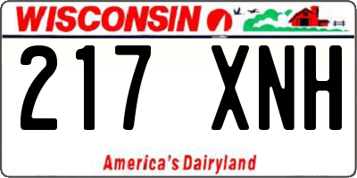 WI license plate 217XNH