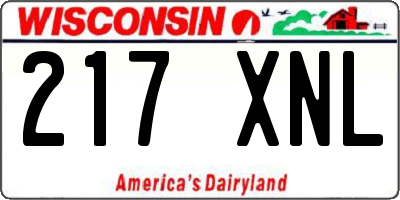 WI license plate 217XNL