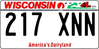 WI license plate 217XNN