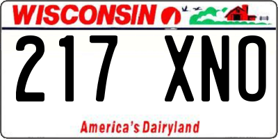 WI license plate 217XNO
