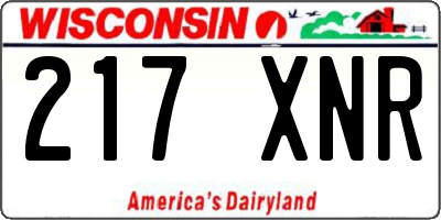 WI license plate 217XNR