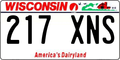 WI license plate 217XNS