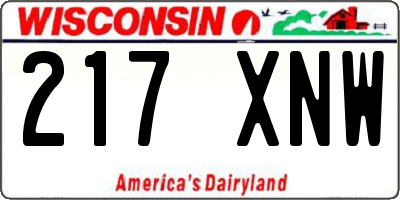 WI license plate 217XNW