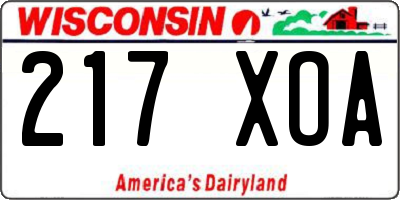WI license plate 217XOA