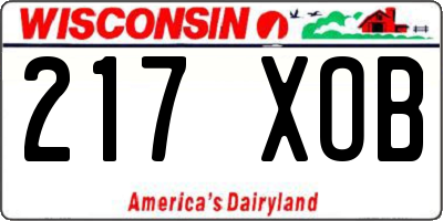 WI license plate 217XOB