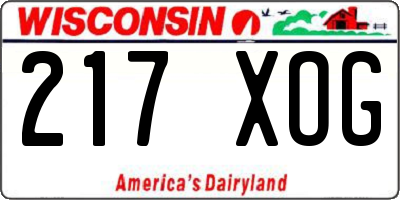 WI license plate 217XOG