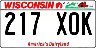 WI license plate 217XOK