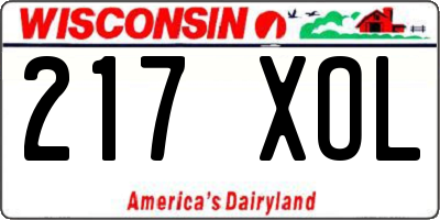 WI license plate 217XOL