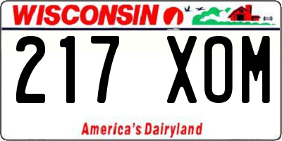 WI license plate 217XOM