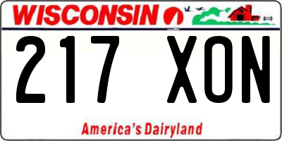 WI license plate 217XON