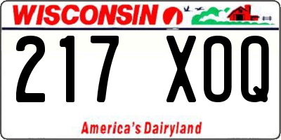 WI license plate 217XOQ