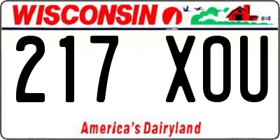 WI license plate 217XOU