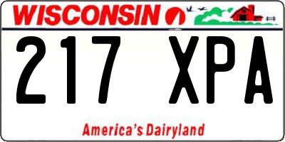 WI license plate 217XPA