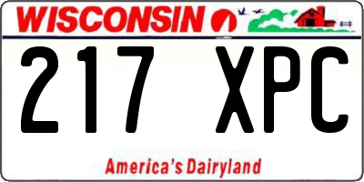 WI license plate 217XPC
