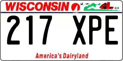 WI license plate 217XPE